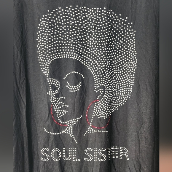 Our Collection Soul Sister Women's Black Short Sleeve Plus Size T-Shirt Size 2X - Picture 2 of 3